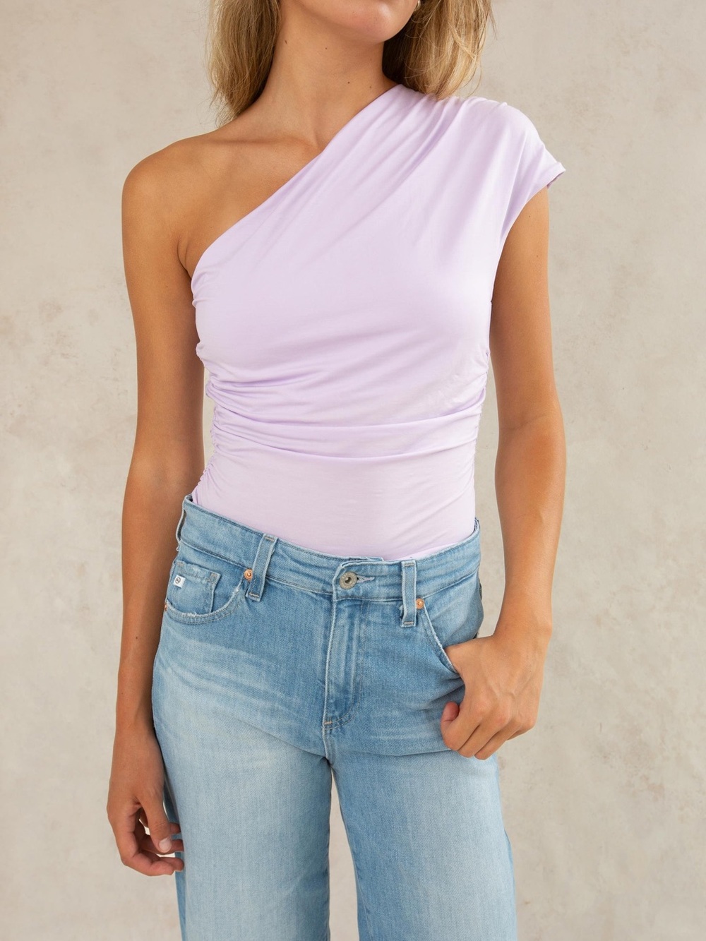 One-Shoulder Lavender Asymmetrical Top NWT